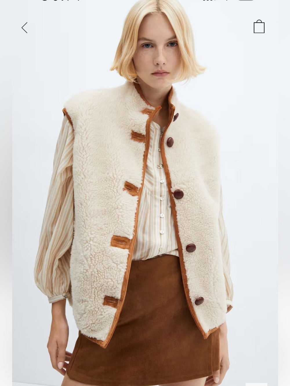 Mango Reversible Shearling Vest